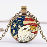 USA Flag and Eagle Necklace