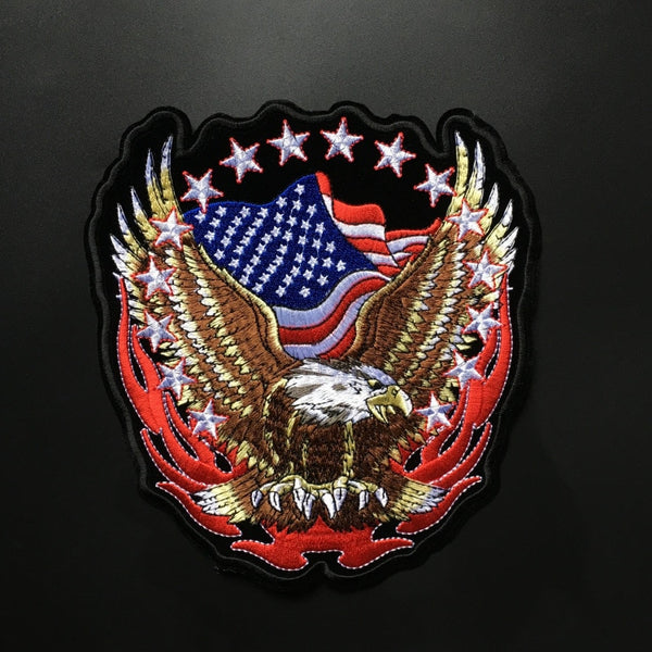 American Flag and Eagle Army Badge