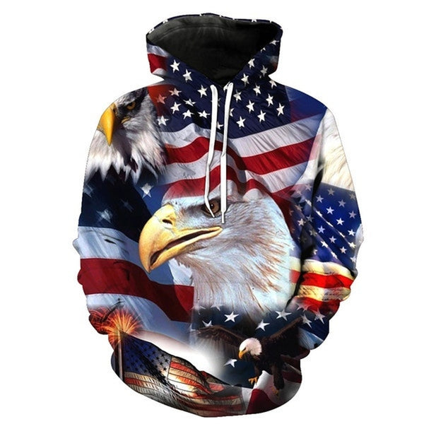 2019 Eagle American Flag 3D  Sweatshirt